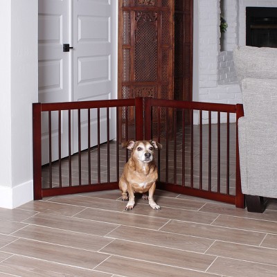 Walnut 24" Tall Hardwood Free Standing Pet Gate