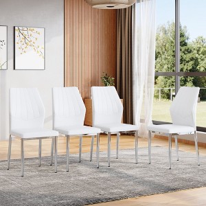 Sapphtopaz Modern Ergonomic Dining Chairs Set of 4/6, Stylish Kitchen Chairs with PU/Tech Fabric Backrest, 37 Inches High for Comfort & Elegance - 1 of 4