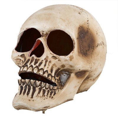 10" Skull Fire & Ice Blazing Scenes Halloween Decorative Prop