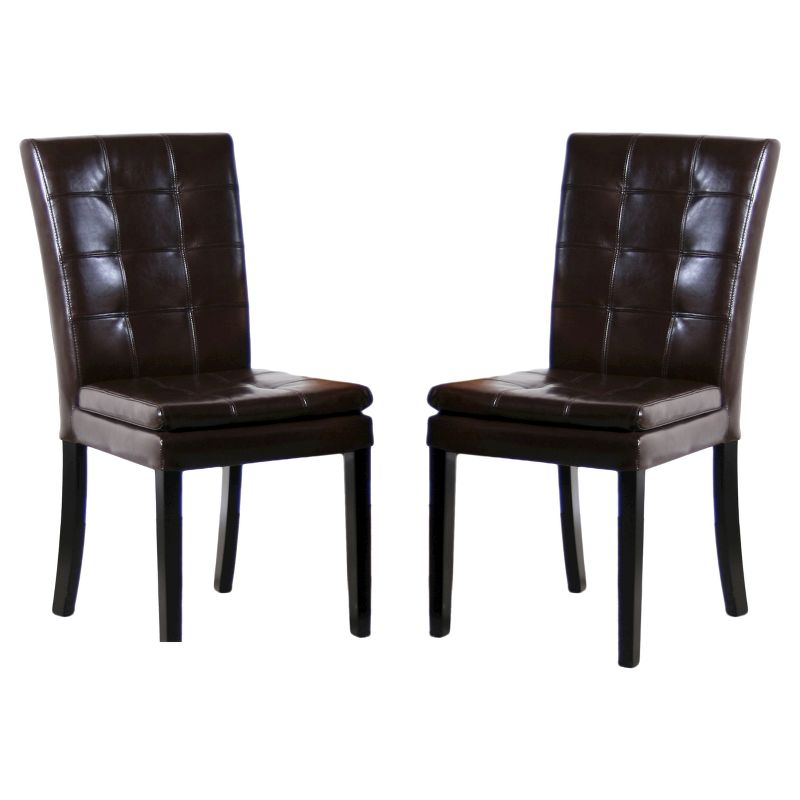 Set of 2 Crayton Leather Dining Chair - Christopher Knight Home, 1 of 5