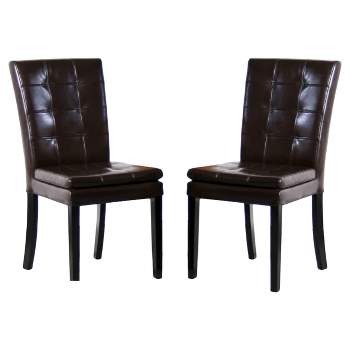 Set of 2 Crayton Leather Dining Chair - Christopher Knight Home