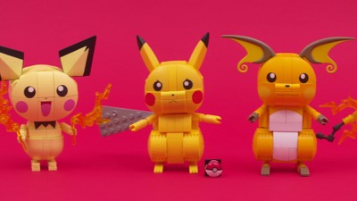  ​MEGA Pokémon Action Figures Toy Building Set, 4 Inch Pikachu,  Raichu and Pichu Build n Show Pikachu Evolution Trio with Poke Ball Pin :  Toys & Games