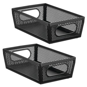 Perforated Metal Storage Bin with Handles - 1 of 4