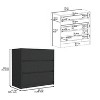 NicBex 3 Drawers Dresser for Bedroom,Simple Style Wooden Dresser with Free Handle,Dressers for Kids Room,Living Room,Entry and Hallway,Black - 3 of 4