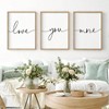 Love You More Sign Set of 3 Framed Above Bed Wall Decor Farmhouse Bedroom Decor Wood Art Rustic Master Bedroom - 3 of 4