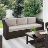 Martha Stewart Bedford Indoor-Outdoor Modular Patio Sofa in Rattan Wicker with All-Weather Cushions - 2 of 4