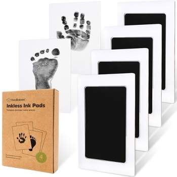 KeaBabies Inkless Ink Pad, Baby Footprint Kit 4 Pack