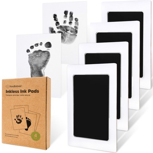 Keababies 4pk Inkless Hand And Footprint Kit, Ink Pad For Baby Hand And  Footprints, Mess Free Baby Imprint Kit (jet Black) : Target