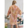Women's Open Front Leopard Print Duster Plus - ADORA - 3 of 3