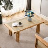 NicBex Natural Solid Wood Coffee Table with Faux Rattan Design,Elegant Tea Table,Center Table for Living Room - 3 of 4