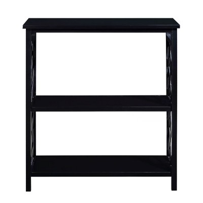 Hostack Console Table 3-Tier with Storage Shelves, Solid Wood Legs for Hallway and Living Room, Black