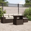 vidaXL Garden Sofa Set Brown, Cream White - 2 of 4
