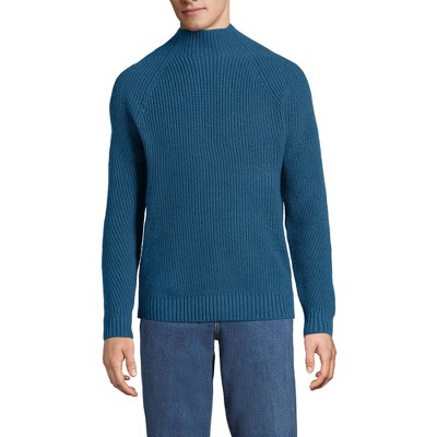 Lands' End Men's Long Sleeve Shaker Mock Neck Sweater