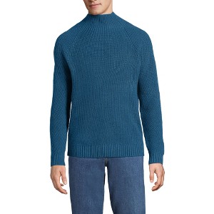 Lands' End Men's Long Sleeve Shaker Mock Neck Sweater - 1 of 3