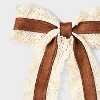 Long Lace Suede Bow Hair Clip - Universal Thread™ Brown - 3 of 3