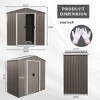 Outdoor Storage Shed with Anchors Hooks Padlock Gloves Weatherproof Aluminum Frames (8ft x 4ft) Outdoor Storage House Grey - 3 of 4