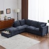 Whisen 90" U-shaped Sectional Sofa Modular Sofa Couch with a Movable Ottoman , a Coffee Table with Hidden Charging Devices - 3 of 4