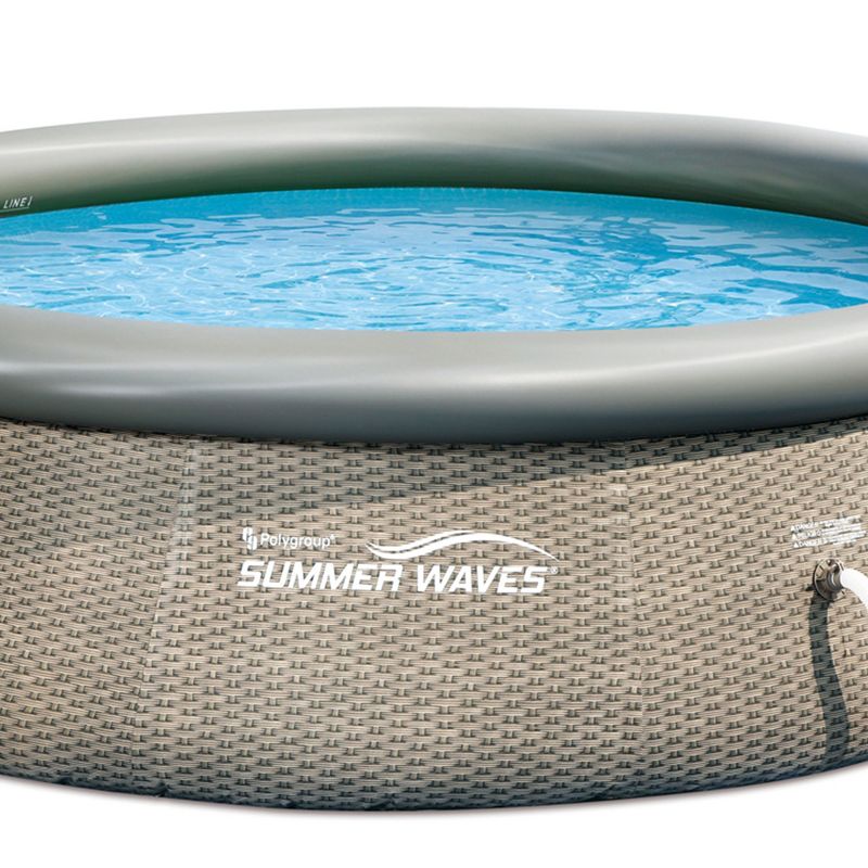Summer Waves P10012362 Quick Set 12ft x 36in Outdoor Round Ring Inflatable Above Ground Swimming Pool with Filter Pump & Filter Cartridge, 3 of 6
