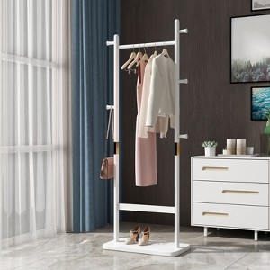 TOBILI Garment Rack solid wood hanger Solid environmental protection easy to assemble beautiful can be placed in the bedroom/entrance - 1 of 4
