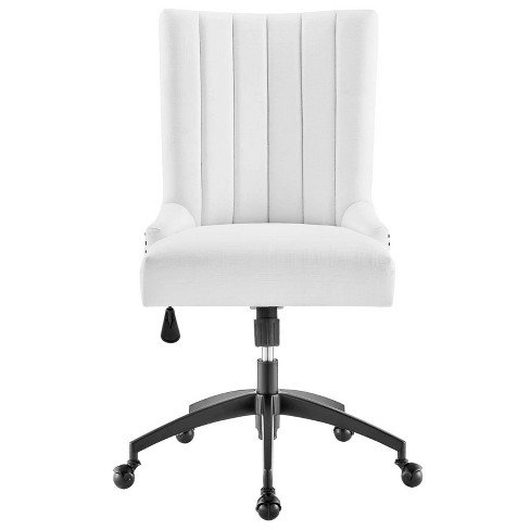 Empower Channel Tufted Fabric Office Chair Black white Modway