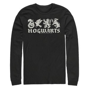 Men's Harry Potter House Mascots Long Sleeve Shirt - 1 of 4