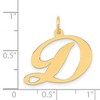 Black Bow Jewelry 14k Yellow Gold, Ella Collection, LG Fancy Script Initial Pendant A-W - 3 of 4