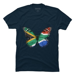 Men's Design By Humans Butterfly Flag Of South Africa By GiftsIdeas T-Shirt - 1 of 2