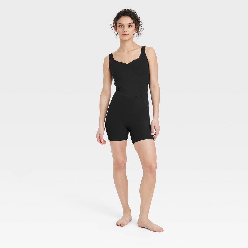 Women's Brushed Sculpt Rib Short Active Bodysuit - All In Motion™, 1 of 6