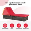 PAGED Outdoor Chaise Lounge Set of 2 Beach Rattan Recliners with Storage Tanning Lounges with Adjustable Backrest for Garden - 4 of 4