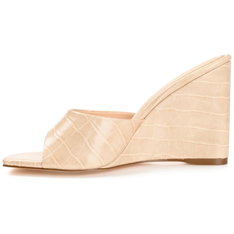 Journee Collection Womens Vivvy Tru Comfort Foam Slip On Open Square Toe Wedge Sandals, 3 of 11