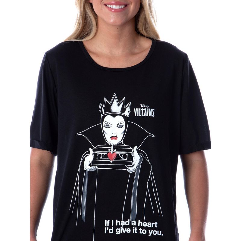 Disney Princess Women's Villains Evil Queen Nightgown Sleep Shirt Black, 2 of 6