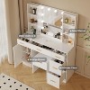 Makeup Vanity Desk with Mirror and LED Lights,Modern Dressing Table with Drawers & Adjustable Shelves - 2 of 4