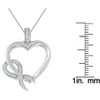 Haus of Brilliance Silver 1/6 cttw Diamond Heart and Ribbon Pendant Necklace - 4 of 4