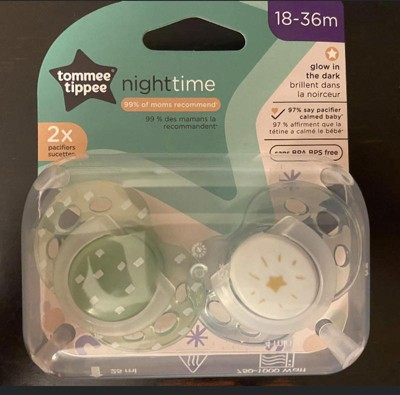 Tommee Tippee Closer to Nature Night-time Baby Bottle & Breast-Like  Pacifier, Glow in the Dark Rings 