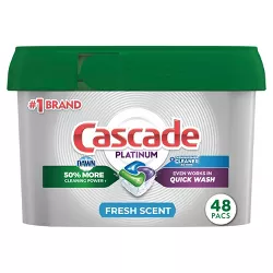Cascade Platinum Dishwasher Detergent ActionPacs + Cleaner - Fresh Scent Pods - 48ct
