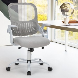 ALEXOUN Mesh Rolling Task and Office Chairs with Flip-up Arms  & Wheels,Comfortable Lumbar Support,Comfy for Home,Bedroom,Study,Student, - 1 of 4