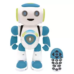 LEXiBOOK Powerman Math Quiz Reads Stories Sings Remote Control Walking Talking Toy Robot Dances for Kids 4+ and Voice Mimicking ROB50US Shooting Discs 