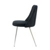 Set of 4 Modern Velvet Dining Chairs, Ergonomic Fabric Upholstered, Comfortable Thick Sponge, Chrome Metal Legs - 2 of 4