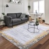 Modern Bordered Area Rug Washable Border Rug Living Room Rug Soft Low Pile Rug - 2 of 4
