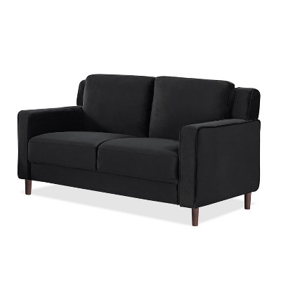 Doak Cushioned Seat Loveseat Black - miBasics