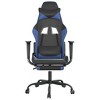 vidaXL Massage Gaming Chair with Footrest Black&Blue Faux Leather - 4 of 4