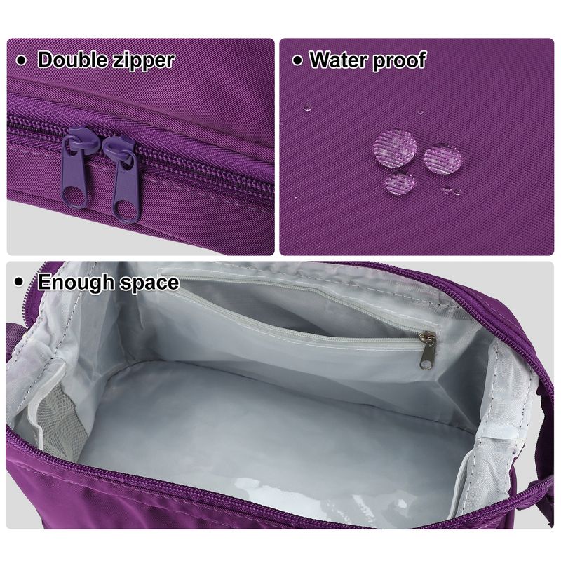Unique Bargains Cosmetic Travel Bag Makeup Bag Waterproof Organizer Case Toiletry Bag for Women Nylon 27.5x19x15cm, 3 of 7