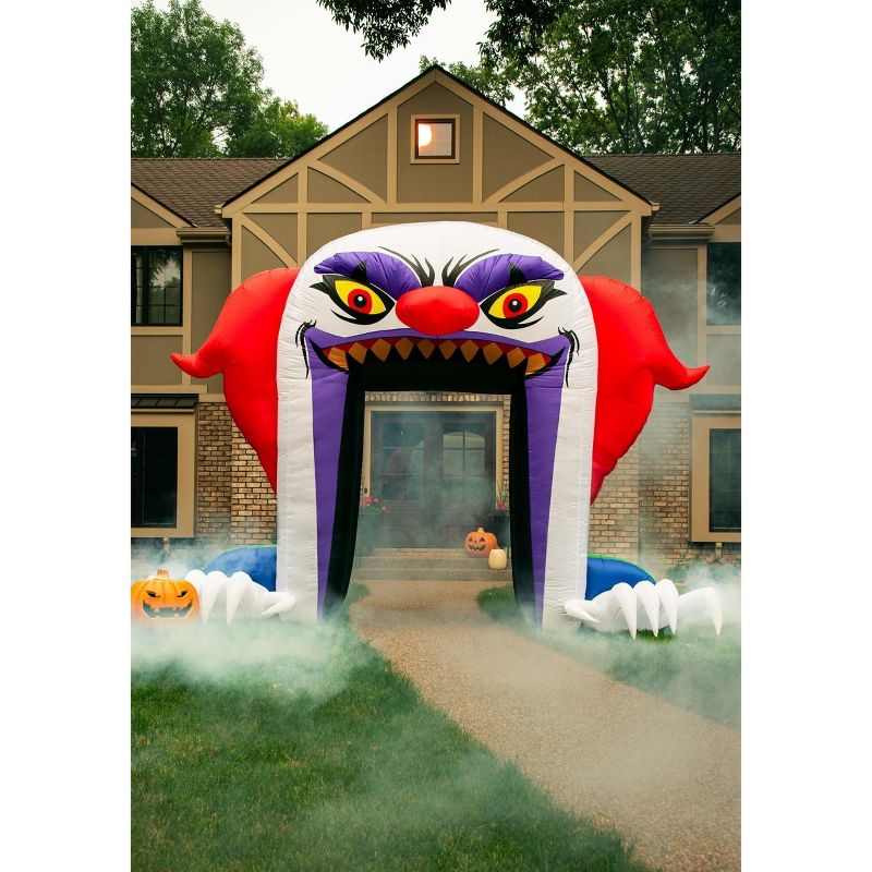 HalloweenCostumes.com  Evil Clown Inflatable Archway, White/Red, 1 of 4