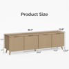 ChicFurnit Decorative Storage Cabinet Wavy Stripe Design with Golden Handles for Modern Living Room, Walnut, 59.1"*13.8"*17.7" - 3 of 4
