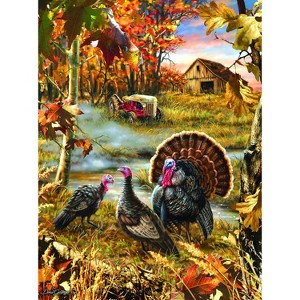 Sunsout Turkey Ranch 1000 pc  Thanksgiving Jigsaw Puzzle 57168 - 1 of 4