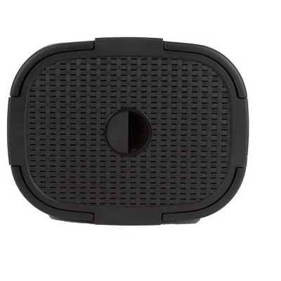 Black Wicker Collapsible Upright Laundry Hamper with Lid