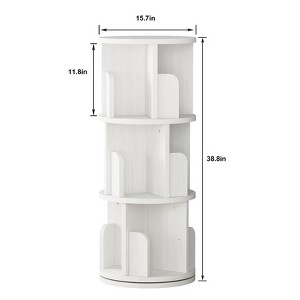 Rotating Bookshelf, 3 Tier Bookcase Storage,Corner Spinning Book Shelf for Small Space,Wood Revolving Bookcase Organizer for Bedroom, Living Room - 1 of 4