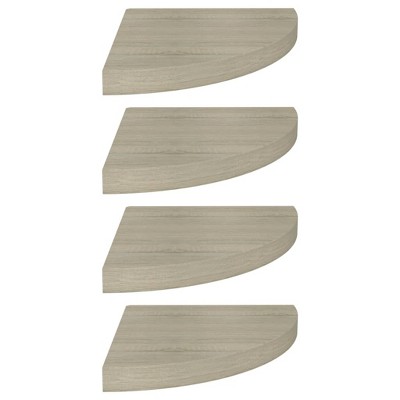vidaXL Floating Corner Shelves 4 pcs Oak 13.8"x13.8"x1.5" MDF