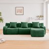 115" L-Shaped Sectional Sofas¨C Teddy Fabric, No Assembly Required Curved Armrest Anti-Slip Base - 3 of 4