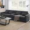 NicBex Modular Sectional Sofa Couch with 2 USB Charging Ports & 2 Cup Holders Upholstered 4 Seater Couch with 4 Pillows for Living Room - 2 of 4